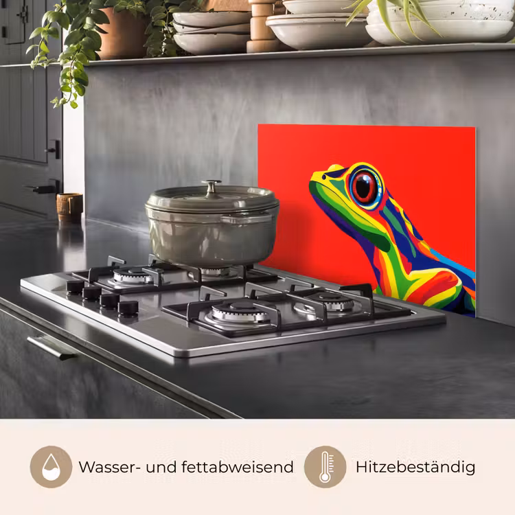 Kikker - Kleurrijk - Strepen - Ogen keuken achterwand spatscherm klein -usp_DE