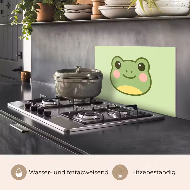 Kikker - Groen - Vriendelijkheid keuken achterwand spatscherm klein -usp_DE