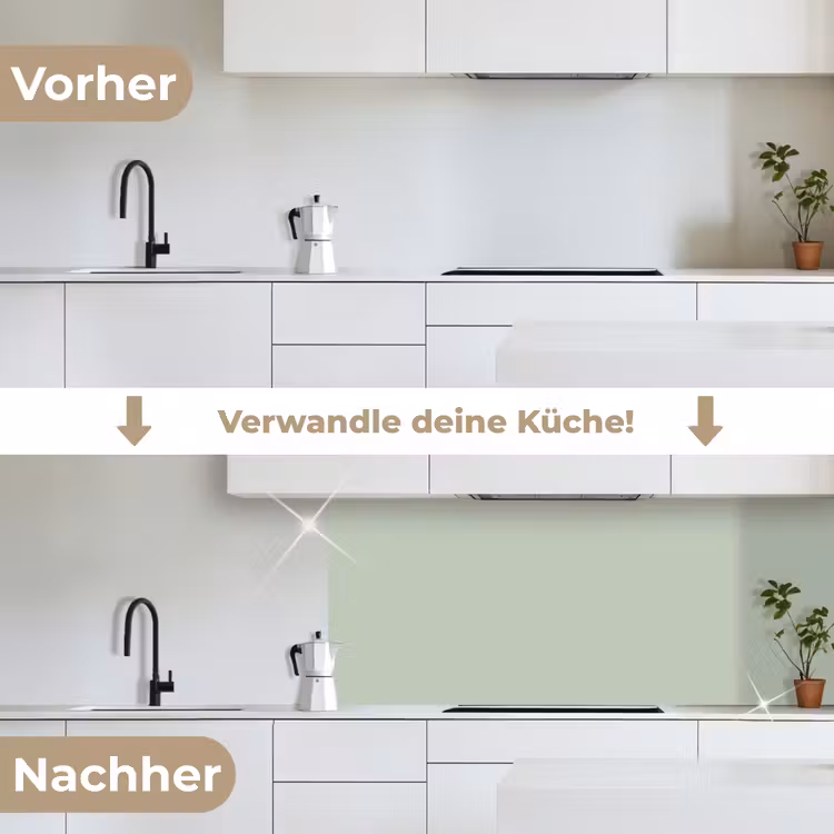 Frosted - Mint - Groen keuken achterwand 2 middel 871 -voor-na_DE