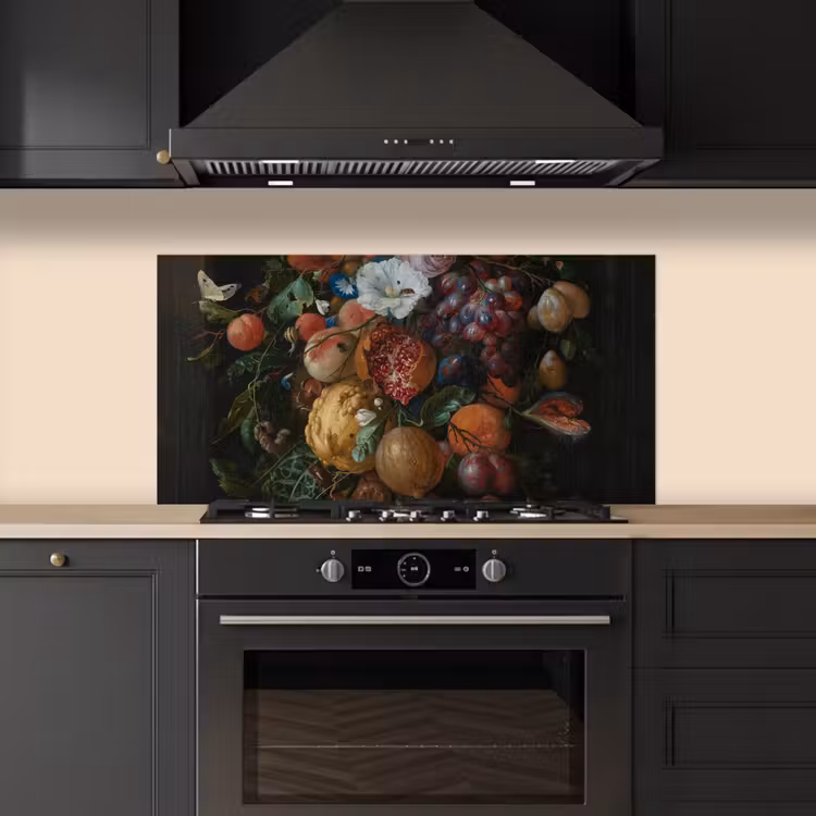 Festoen van vruchten en bloemen - Schilderij van Jan Davidsz. de Heem keuken achterwand spatscherm middel -sfeer1