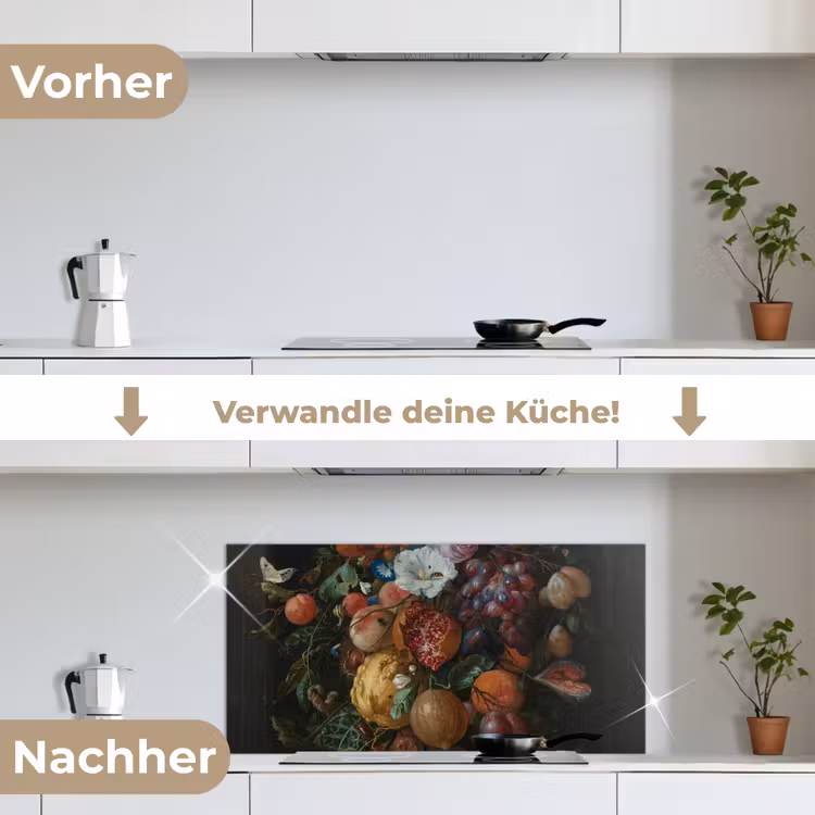 Festoen van vruchten en bloemen - Schilderij van Jan Davidsz. de Heem keuken achterwand spatscherm middel -voor_na_DE