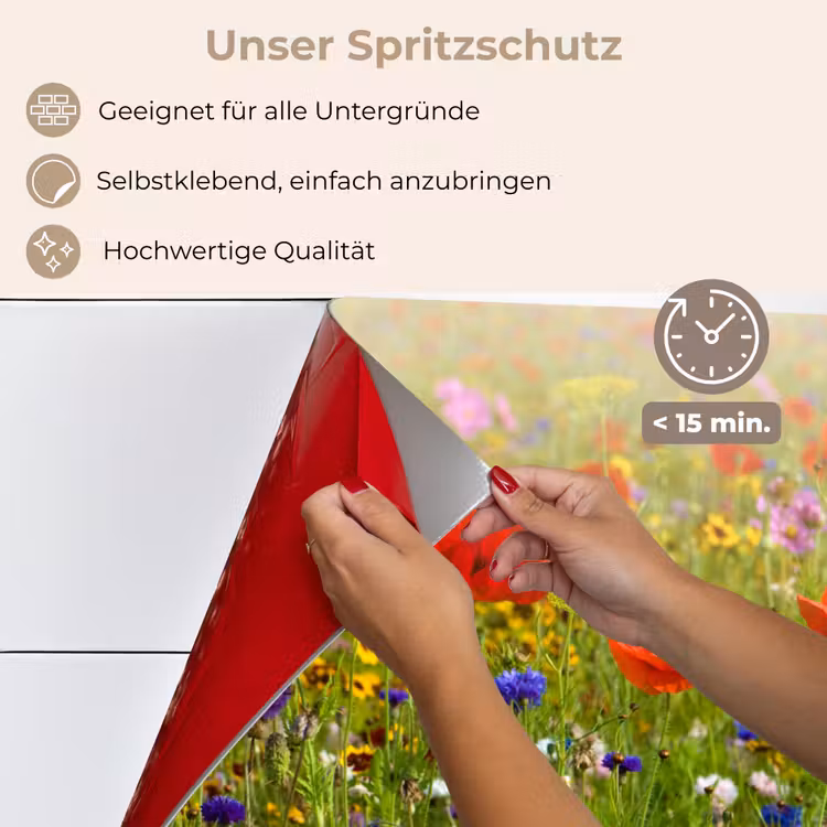Lente - Bloemen - Rood - Klaproos - Gras - Groen keuken achterwand spatscherm klein -spatscherm_DE