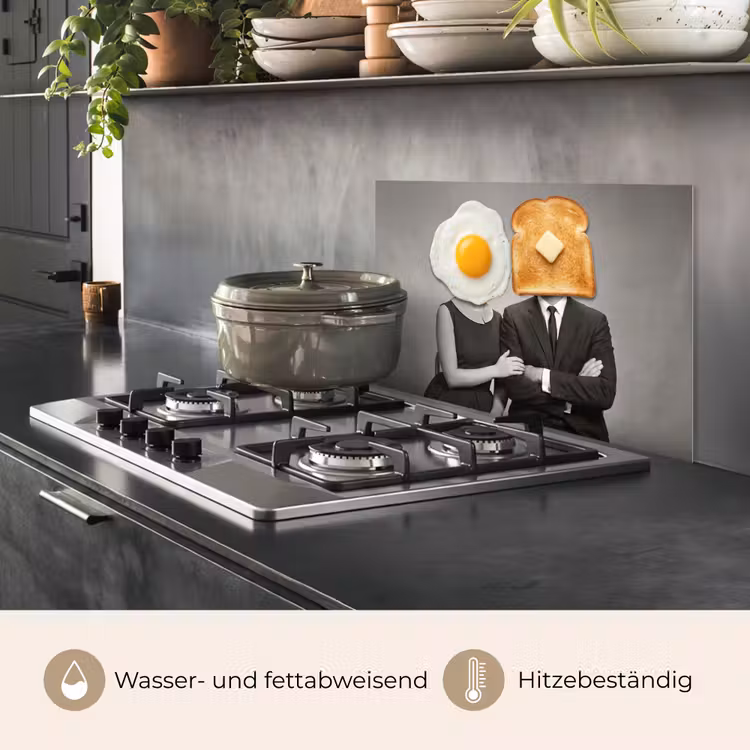 Ontbijt - Koppel - Ei - Brood keuken achterwand spatscherm klein -usp_DE