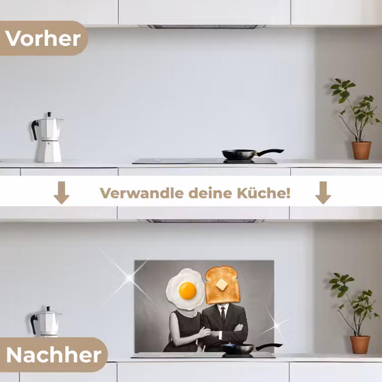 Ontbijt - Koppel - Ei - Brood keuken achterwand spatscherm klein -voor_na_DE