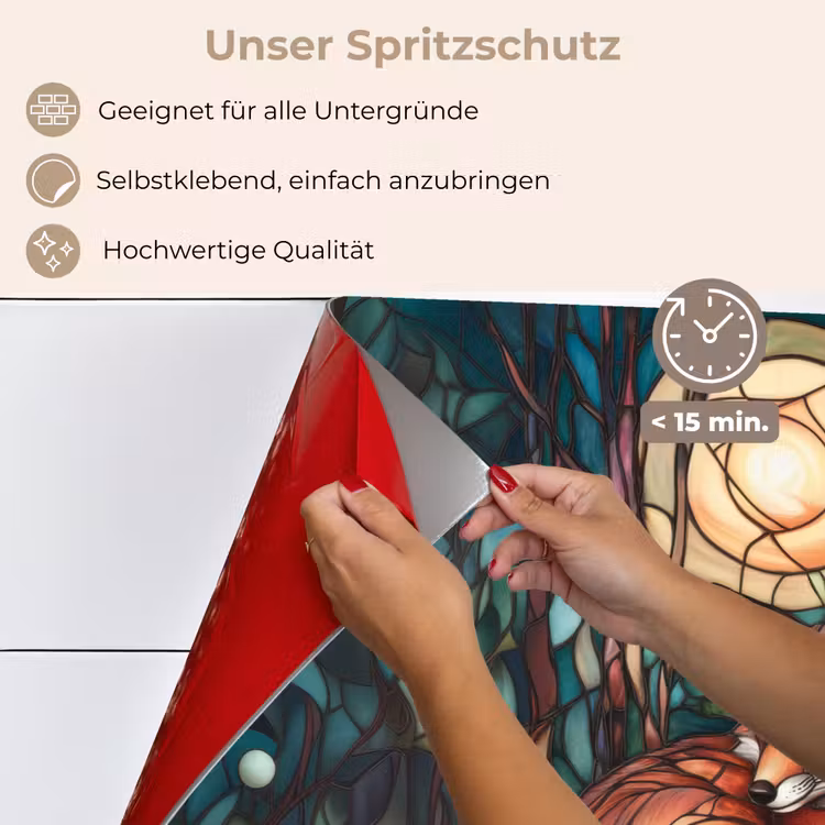 Vos - Mozaïek - Bos - Maan keuken achterwand spatscherm klein -spatscherm_DE