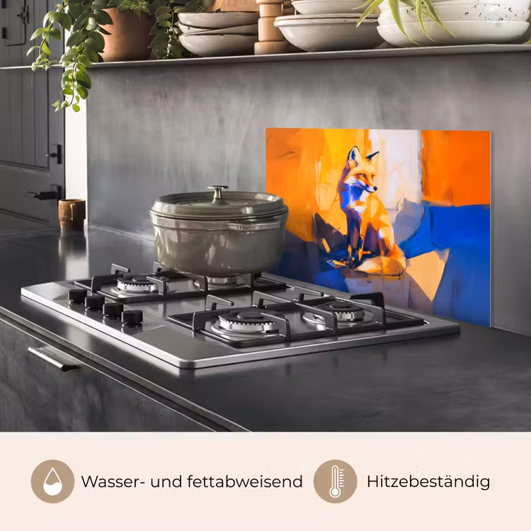 Vos - Oranje - Vormen - Abstract keuken achterwand spatscherm klein -usp_DE