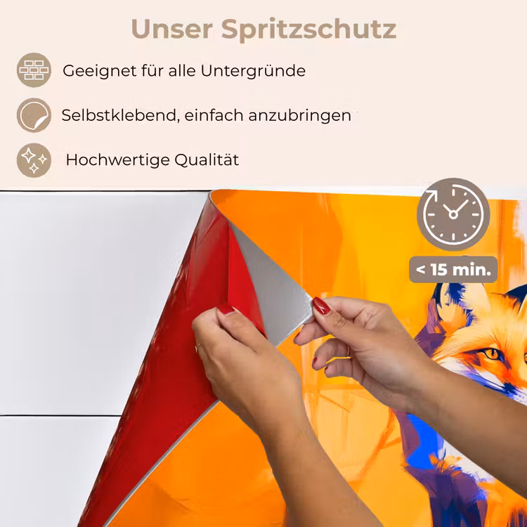 Vos - Oranje - Vormen - Abstract keuken achterwand spatscherm klein -spatscherm_DE