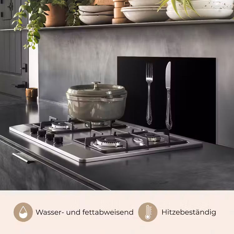Vork - Mes - Zilver keuken achterwand spatscherm klein -usp_DE