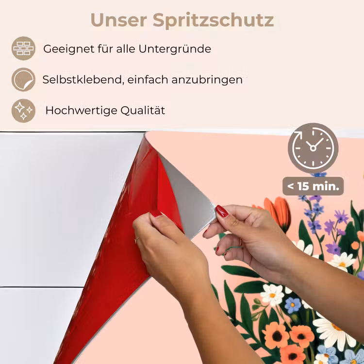 Margrieten - Boeket - Strikje - Roze keuken achterwand spatscherm klein -spatscherm_DE