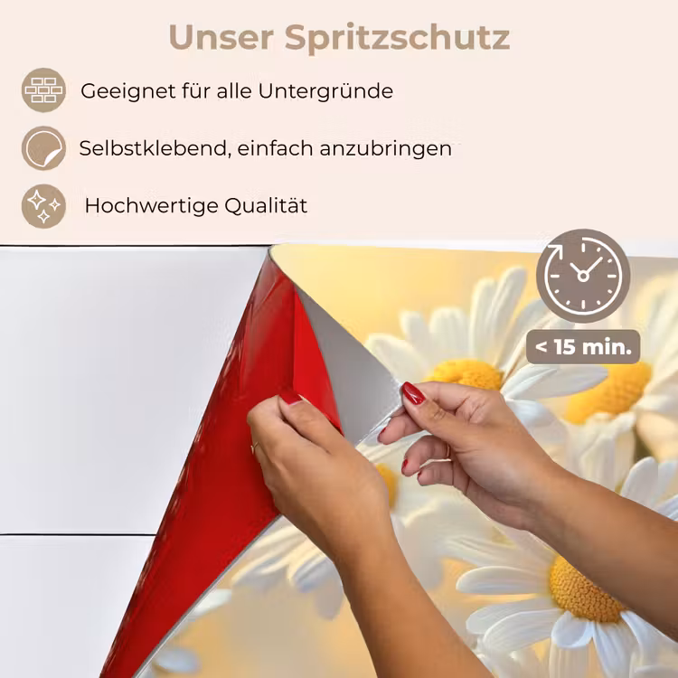 Madeliefjes - Wit - Zonlicht keuken achterwand spatscherm klein -spatscherm_DE