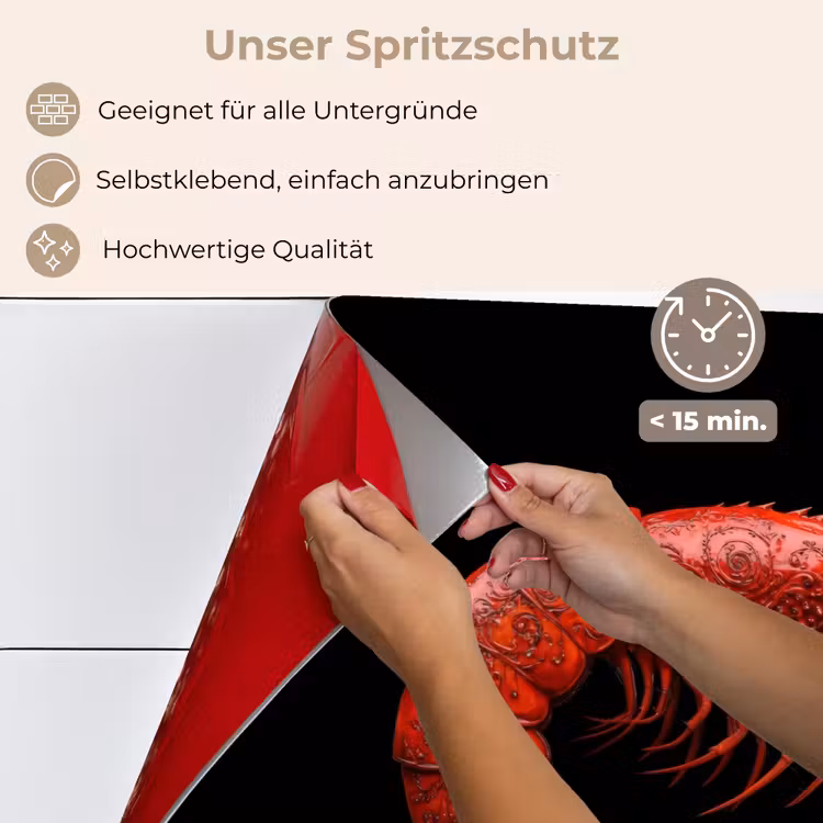 Garnaal - Rood - Dieren keuken achterwand spatscherm klein -spatscherm_DE