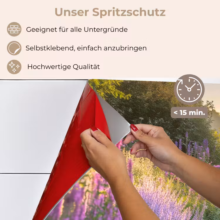 Tuinhuisje - Blauw - Bloemen keuken achterwand spatscherm klein -spatscherm_DE