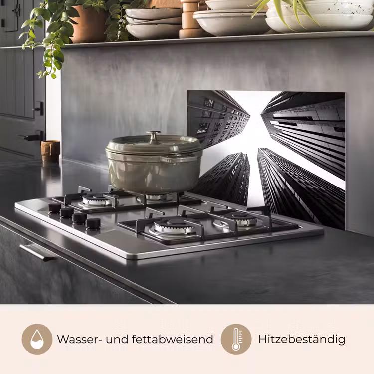 Gebouwen - Lucht - Zwart keuken achterwand spatscherm klein -usp_DE