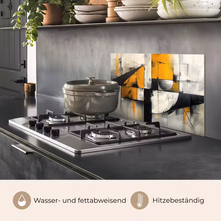 Geel - Abstract - Modern - Vormen keuken achterwand spatscherm klein -usp_DE