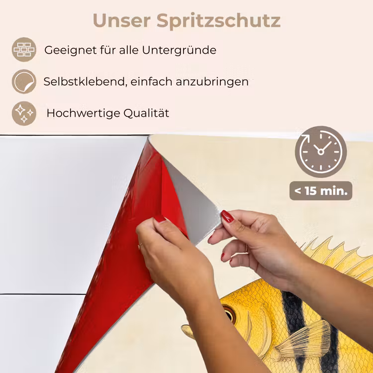 Geel - Vis - Strepen - Tropisch keuken achterwand spatscherm klein -spatscherm_DE