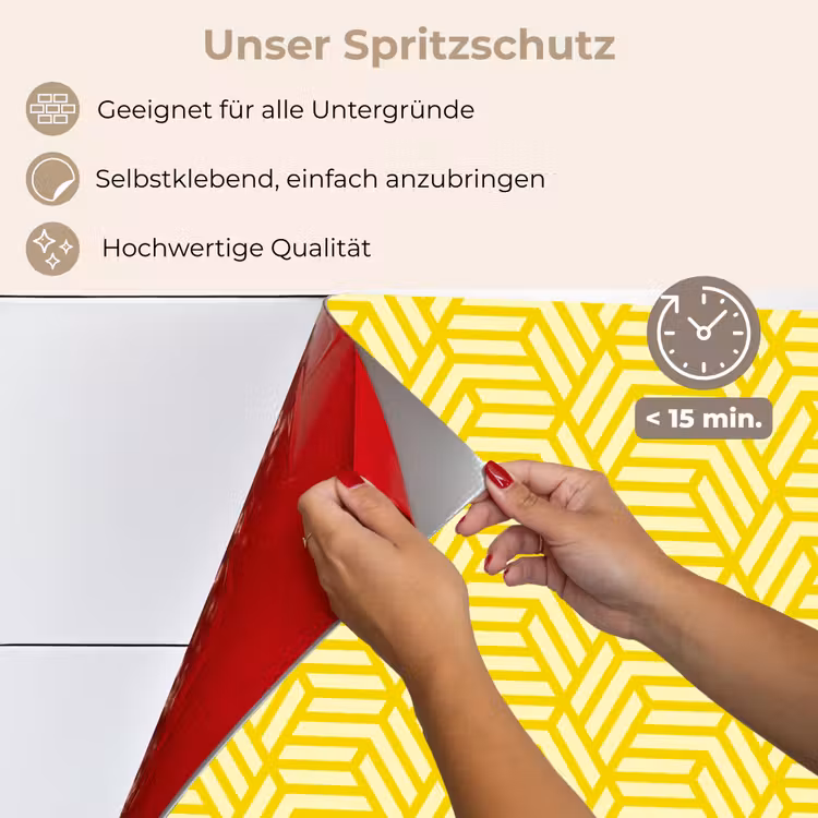 Geel - Patroon - Geometrisch keuken achterwand spatscherm klein 900 -spatscherm_DE