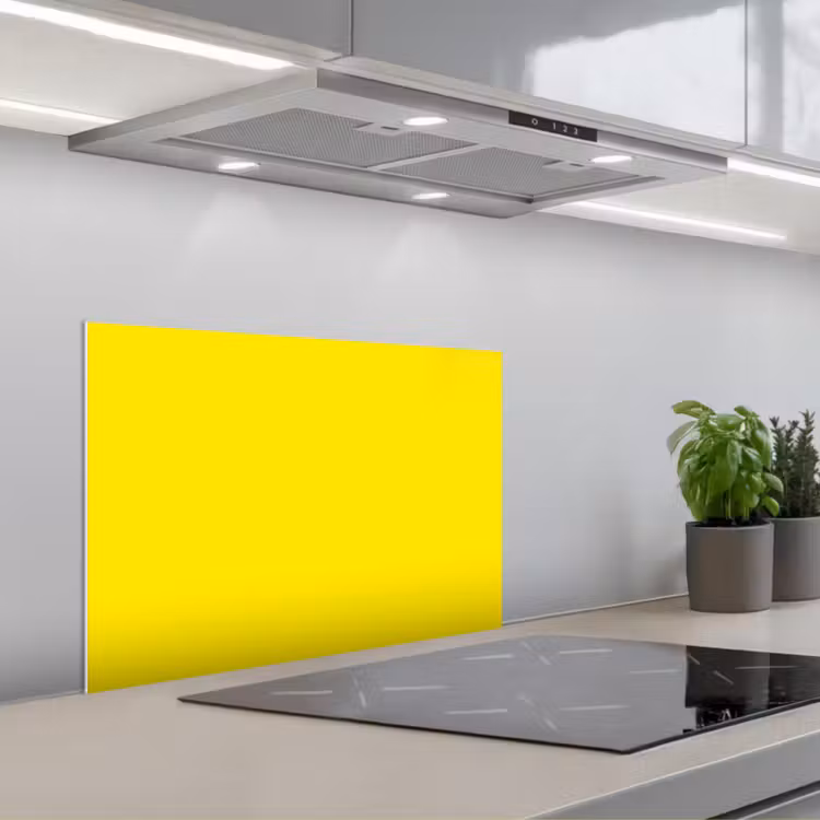Geel - Citroen - Neon - Kleuren keuken achterwand spatscherm klein 900 -3d_schuin