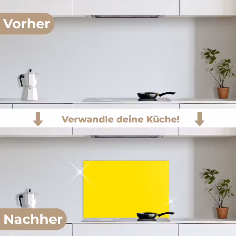 Geel - Citroen - Neon - Kleuren keuken achterwand spatscherm klein 900 -voor_na_DE