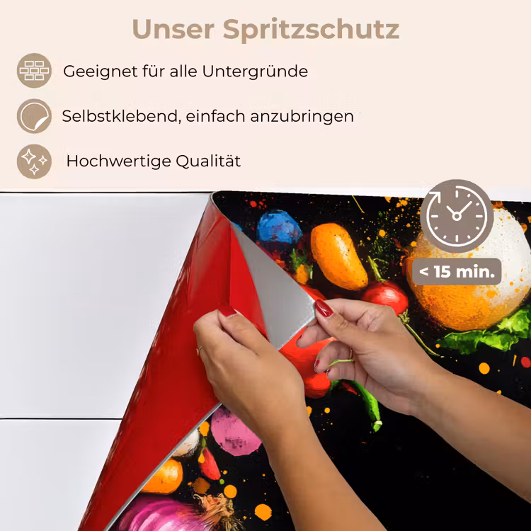 Groente - Graffiti - Kleurrijk - Koken - Abstract keuken achterwand spatscherm klein -spatscherm_DE