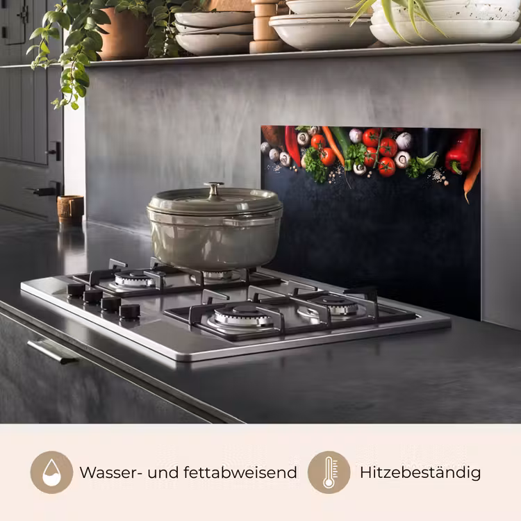 Groente - Kruiden - Specerijen - Zwart - Rustiek - Keuken keuken achterwand spatscherm klein -usp_DE
