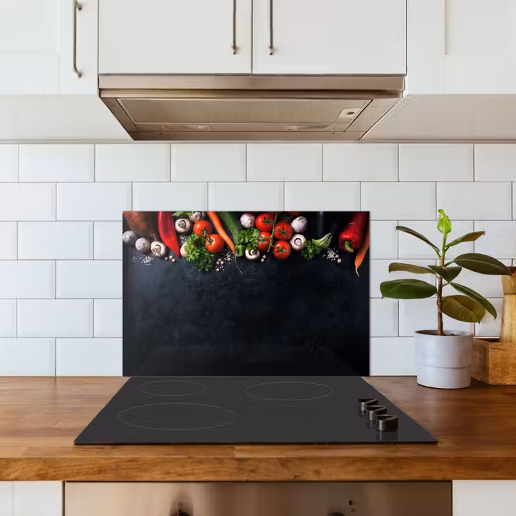 Groente - Kruiden - Specerijen - Zwart - Rustiek - Keuken keuken achterwand spatscherm klein -sfeer2