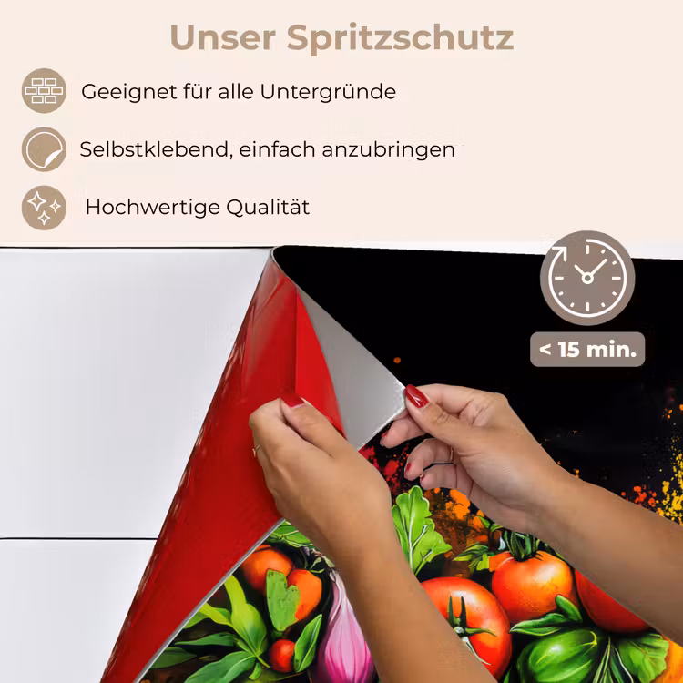 Groente - Eten - Kruiden - Graffiti - Koken keuken achterwand spatscherm klein -spatscherm_DE