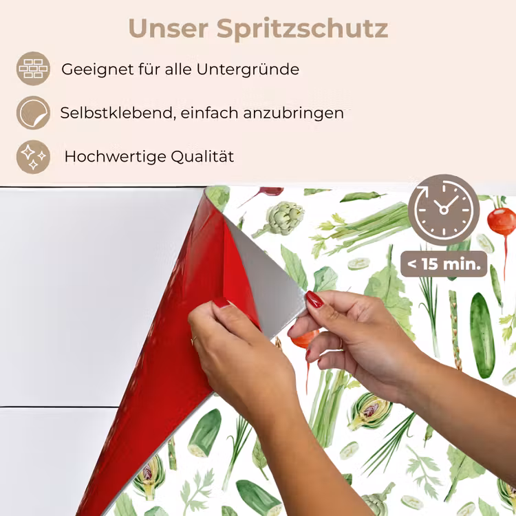 Groente - Patroon - Groen - Rood keuken achterwand spatscherm klein 900 -spatscherm_DE