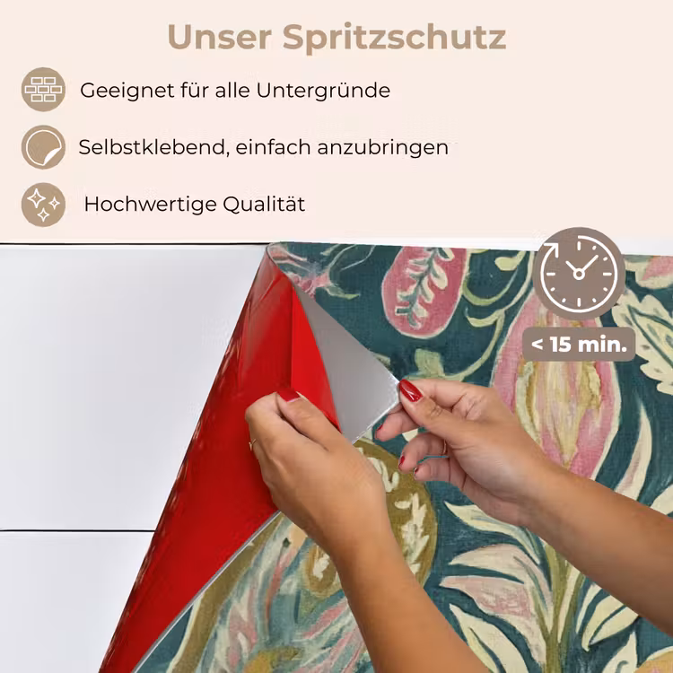Patroon - Kleurrijk - Sierlijk - Groen keuken achterwand spatscherm klein -spatscherm_DE