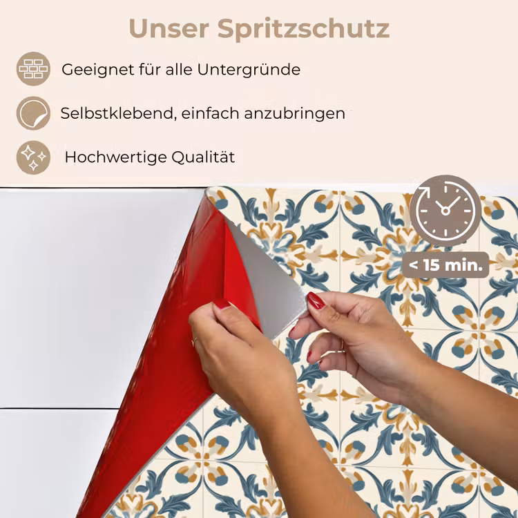 Patroon - Klassiek - Kleurrijk keuken achterwand spatscherm klein 900 -spatscherm_DE