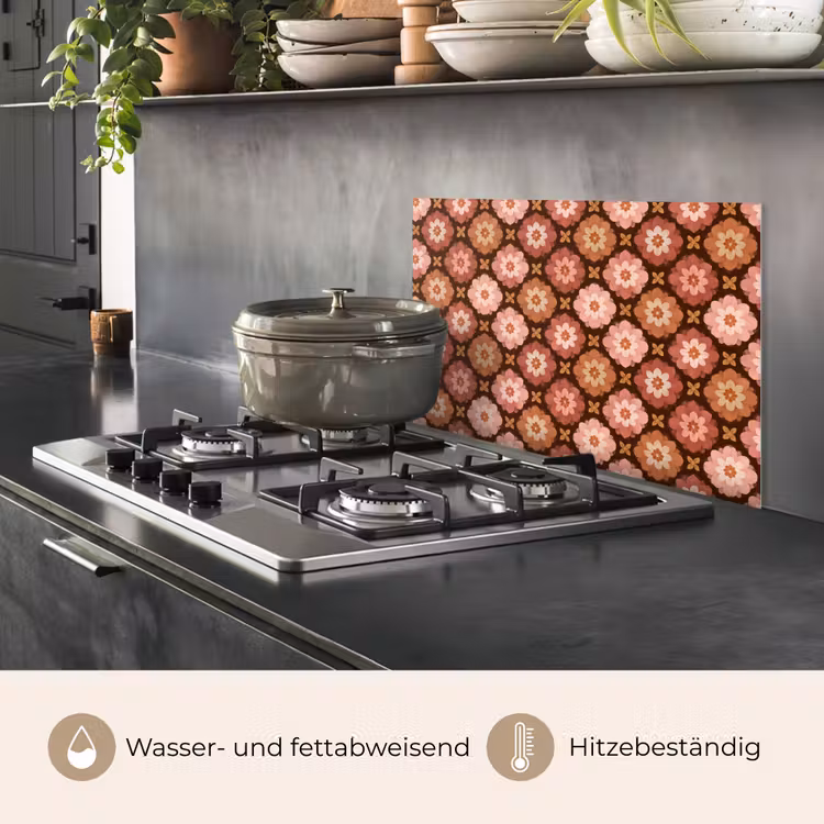 Geometrisch - Bloemen - Kleurrijk keuken achterwand spatscherm klein 900 -usp_DE
