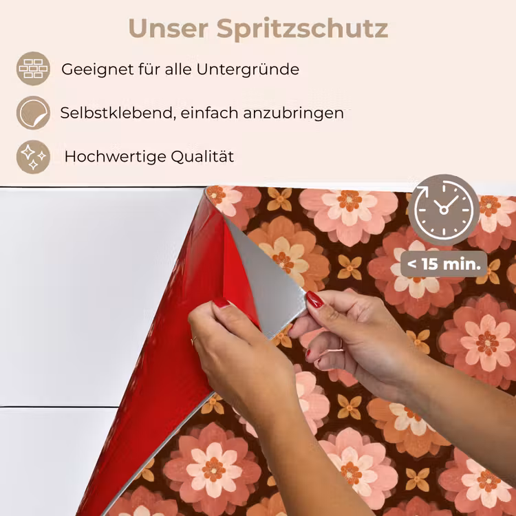 Geometrisch - Bloemen - Kleurrijk keuken achterwand spatscherm klein 900 -spatscherm_DE