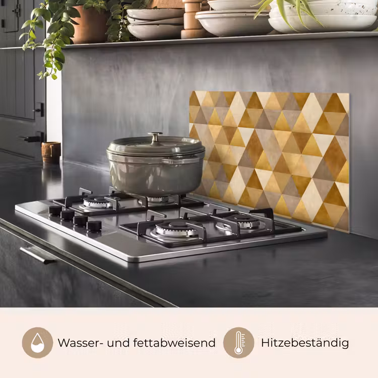 Geometrisch - Driehoek - Goud keuken achterwand spatscherm klein 900 -usp_DE
