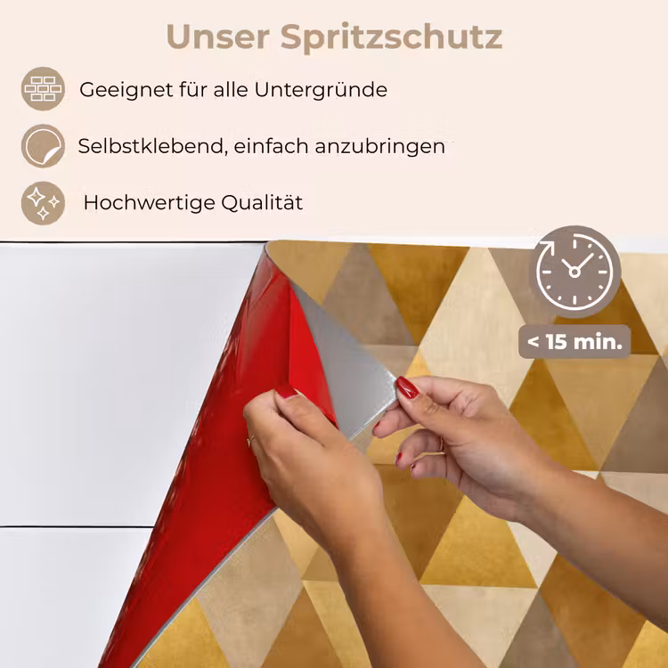 Geometrisch - Driehoek - Goud keuken achterwand spatscherm klein 900 -spatscherm_DE
