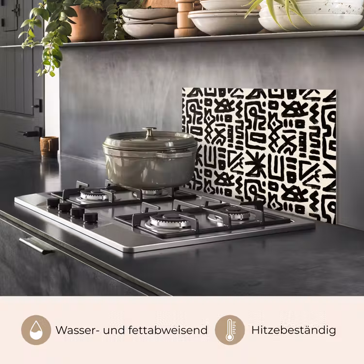 Geometrisch - Figuren - Zwart keuken achterwand spatscherm klein 900 -usp_DE