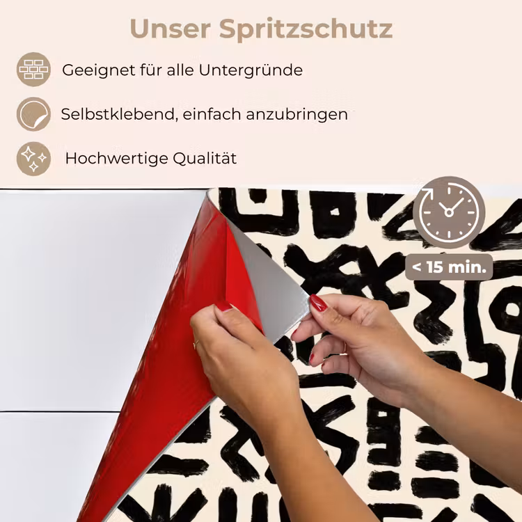 Geometrisch - Figuren - Zwart keuken achterwand spatscherm klein 900 -spatscherm_DE