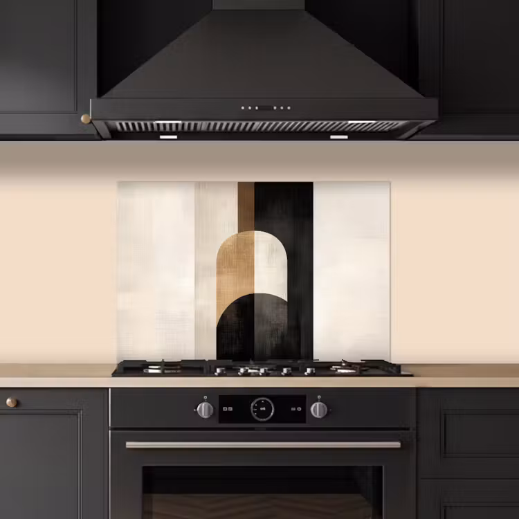 Geometrische - Vormen - Wit keuken achterwand spatscherm klein -sfeer1