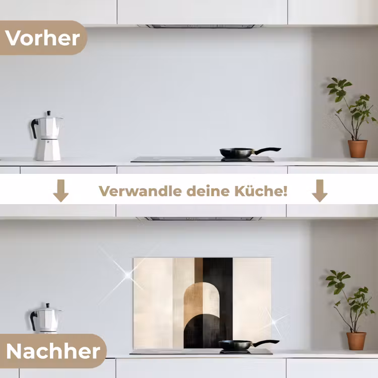 Geometrische - Vormen - Wit keuken achterwand spatscherm klein -voor_na_DE
