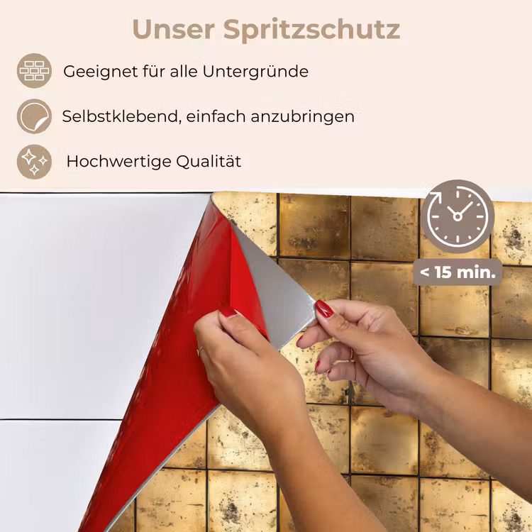 Geometrisch - Tegels - Goud keuken achterwand spatscherm klein 900 -spatscherm_DE
