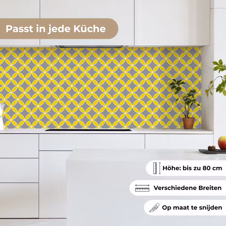 Geometrisch - Cirkels - Modern - Grijs - Geel keuken achterwand 2 middel 871 -sfeer4_DE