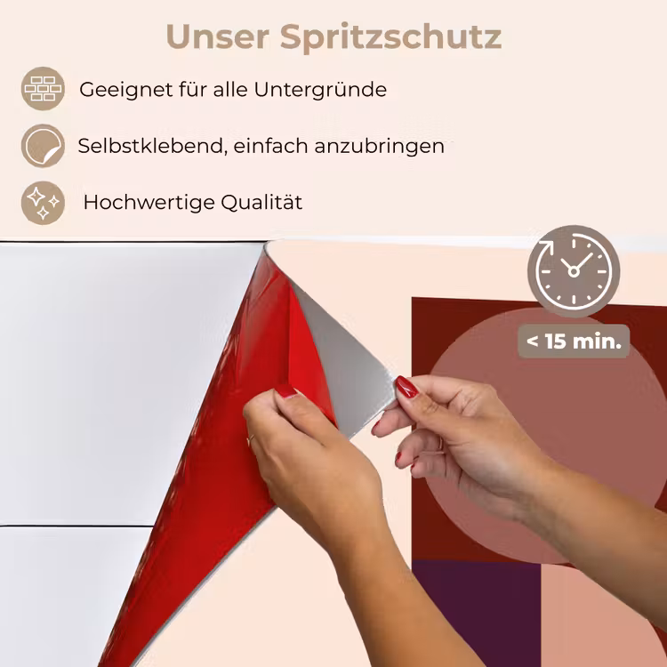 Geometrisch - Cirkels - Rood keuken achterwand spatscherm klein -spatscherm_DE