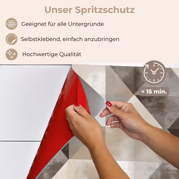 Geometrisch - Motief - Aardetinten keuken achterwand spatscherm klein 900 -spatscherm_DE