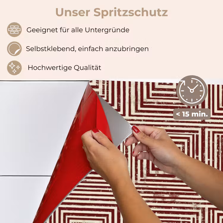 Geometrisch - Patroon - Rood keuken achterwand spatscherm klein 900 -spatscherm_DE