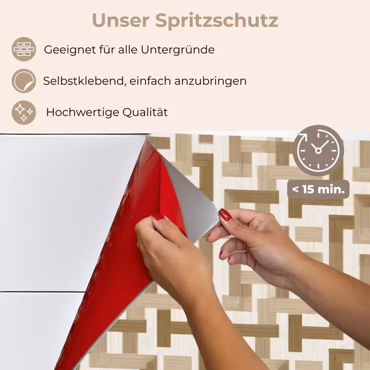 Geometrisch - Retro - Bruin keuken achterwand spatscherm klein 900 -spatscherm_DE