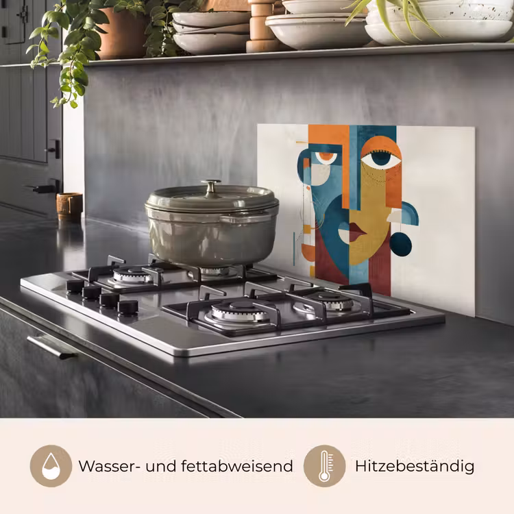 Geometrisch - Strakke vormen - Kleurrijk keuken achterwand spatscherm klein -usp_DE