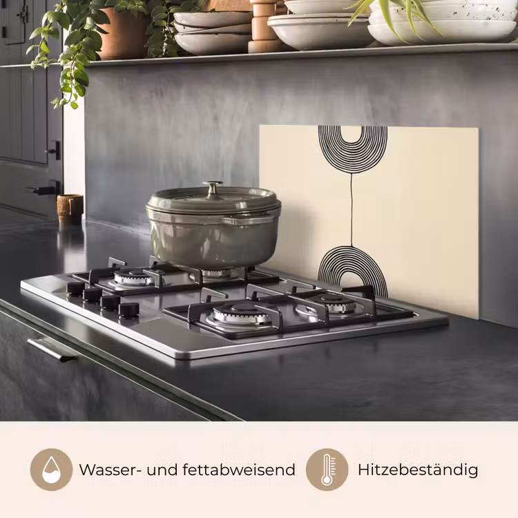 Geometrische bogen - Minimalistisch - Symmetrisch keuken achterwand spatscherm klein -usp_DE