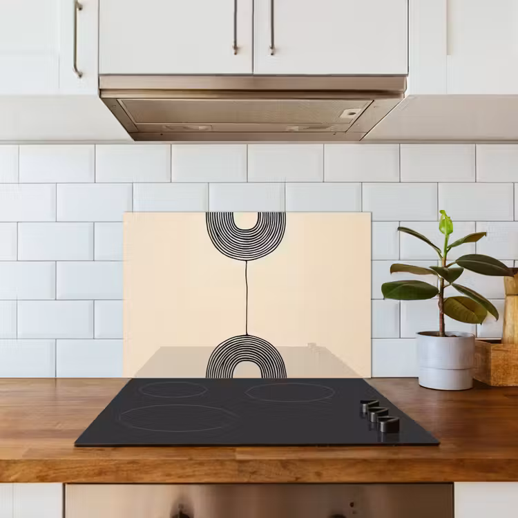 Geometrische bogen - Minimalistisch - Symmetrisch keuken achterwand spatscherm klein -sfeer2