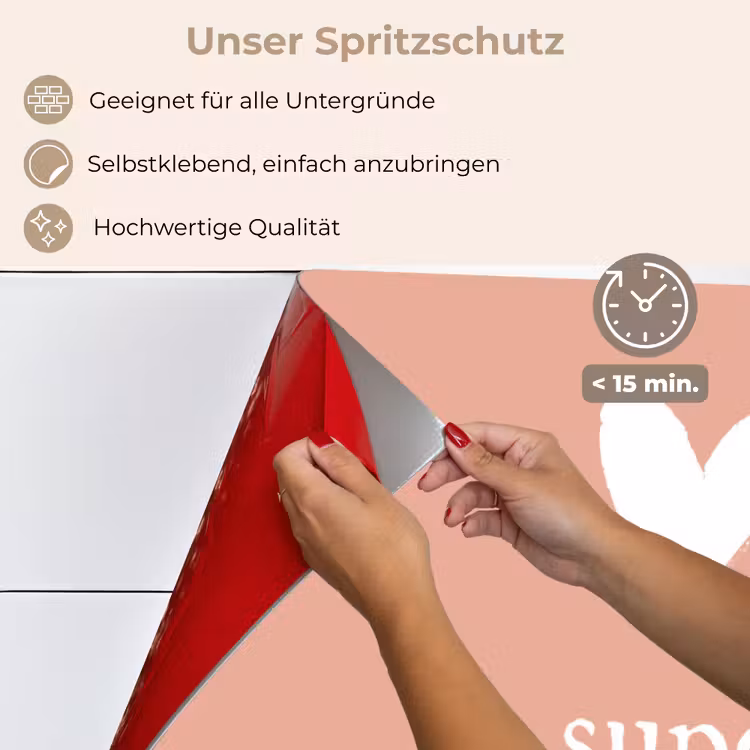 Presentje voor Moederdag super mama lichtroze/wit keuken achterwand spatscherm klein -spatscherm_DE