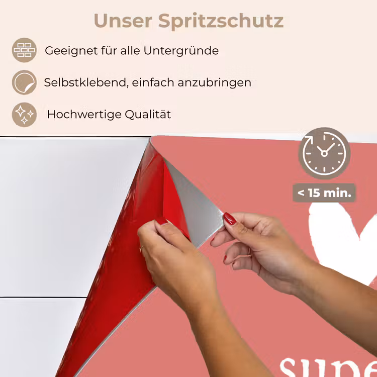 Presentje voor Moederdag super mama roze/wit keuken achterwand spatscherm klein -spatscherm_DE