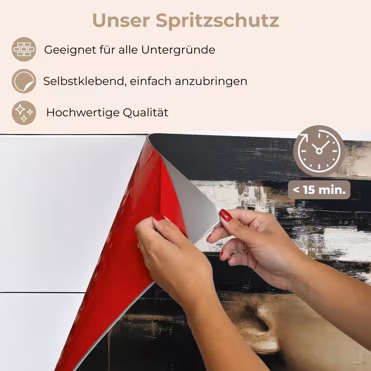 Gezicht - Vrouw - Zwart - Abstract keuken achterwand spatscherm klein -spatscherm_DE