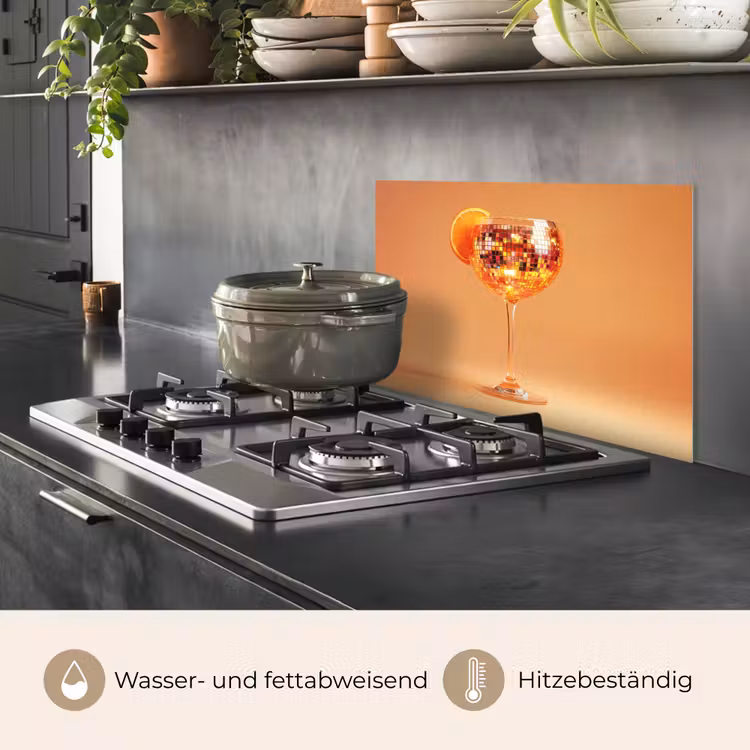 Drank - Oranje - Glitter - Disco keuken achterwand spatscherm klein -usp_DE